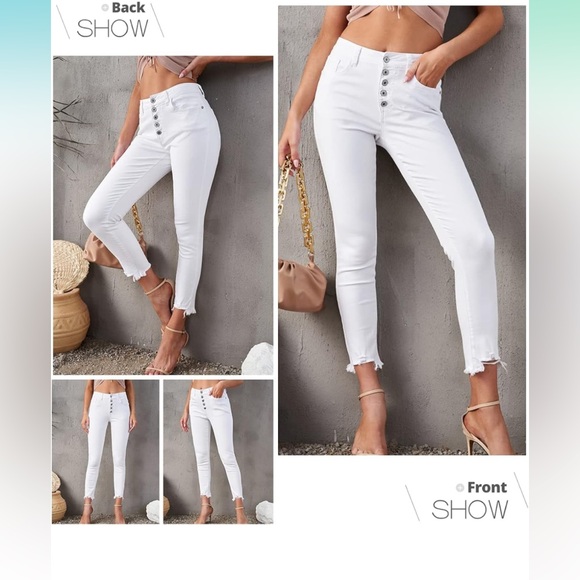 New Sidefeel Women's Ripped Jeans Straight Leg Distressed Boyfriend Denim Pants - Picture 5 of 15